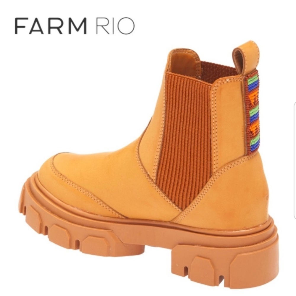 Farm Rio Lug Sole Chelsea Tan Boot 8 1/2